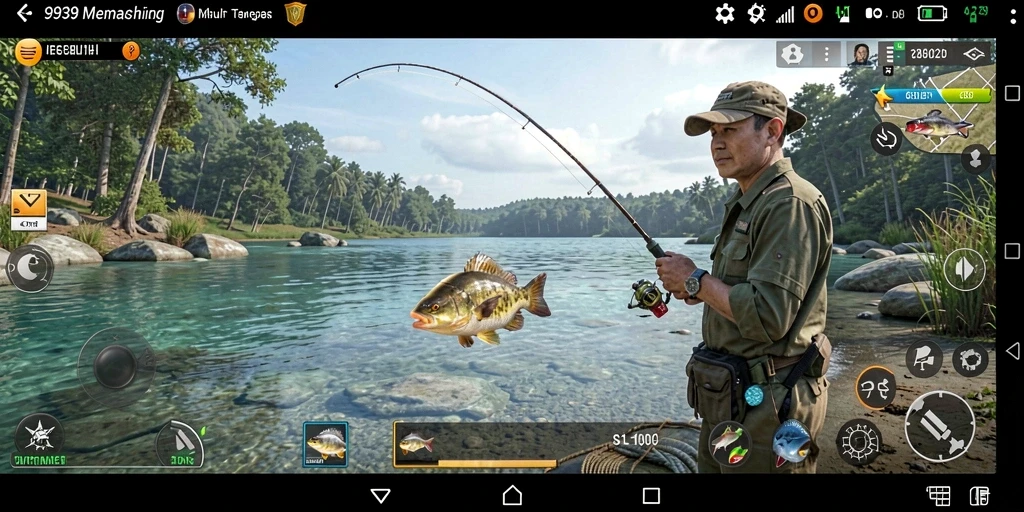 Tampilan gameplay 9939 yang menarik dengan suasana memancing yang realistis.