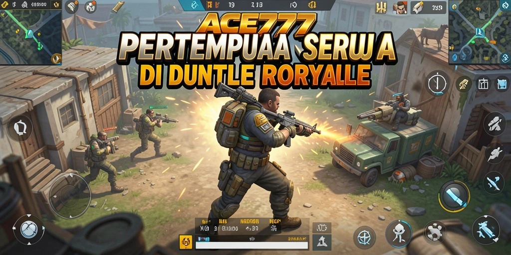 Screenshot gameplay ACE777 menampilkan aksi Battle Royale yang intens.