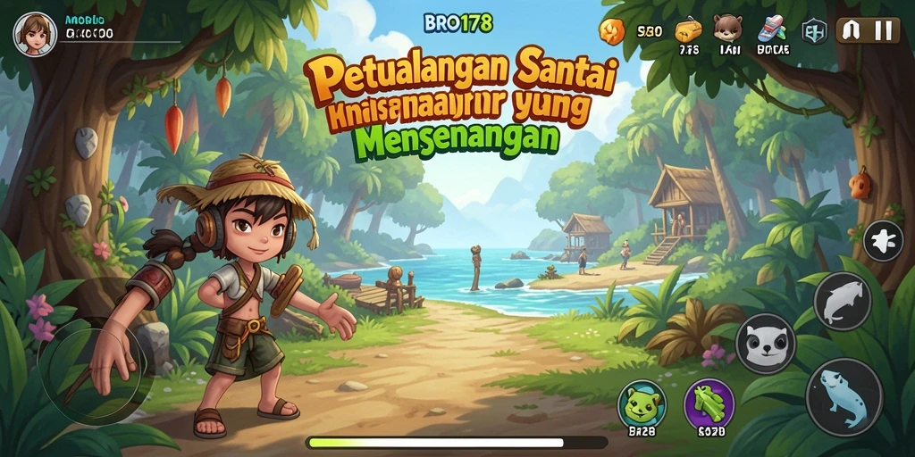 Tangkapan layar utama BRO178 menampilkan gameplay yang ceria dan menarik.
