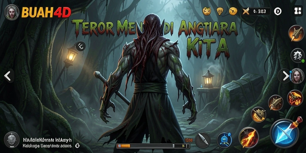 Screenshot menegangkan dari gameplay BUAH4D yang menyeramkan.