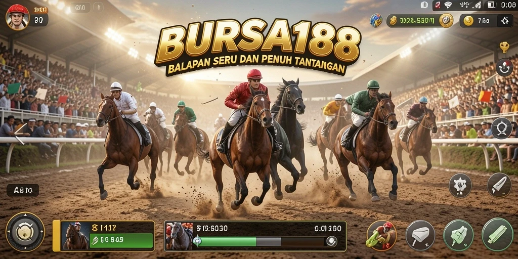 Tampilan gameplay BURSA188 yang mendebarkan saat balapan di lintasan yang menantang.