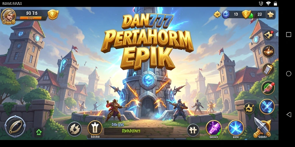 Screenshot gameplay epik dari DAN777 yang menunjukkan pertahanan menara.