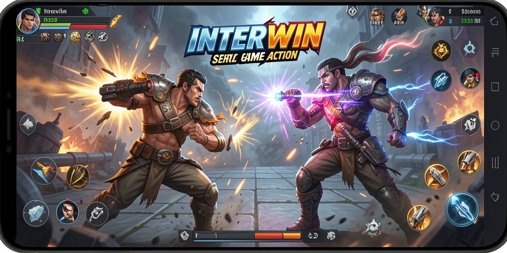 Tampilan gameplay INTERWIN yang mendebarkan dalam aksi.
