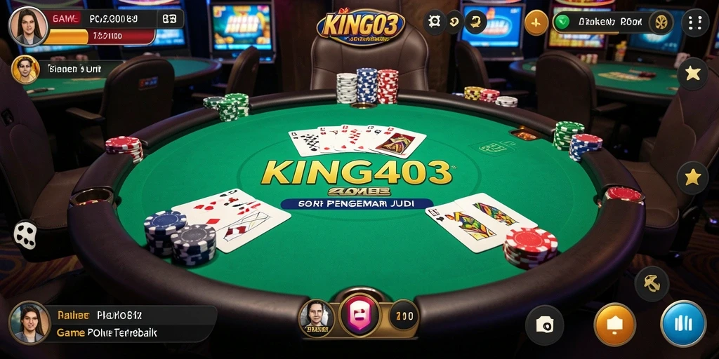 Tampilan real-time gameplay Poker yang mendebarkan di KING403.