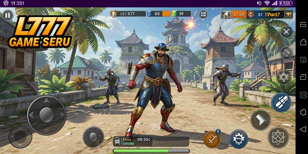 Screenshot utama L777 menunjukkan gameplay seru dan interaktif.