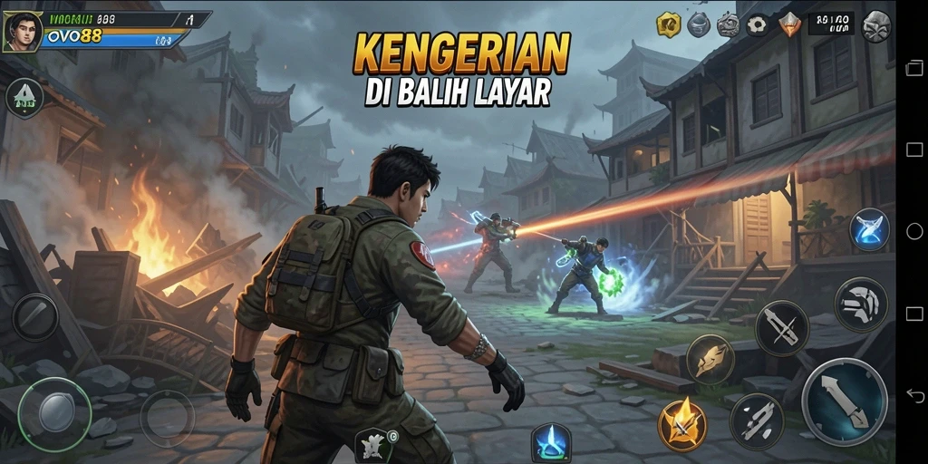 Screenshot OVO88 menampilkan suasana gameplay menegangkan