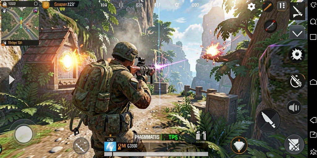 Tangkapan layar PRAGMATIC123 menampilkan aksi gameplay TPS yang menegangkan.