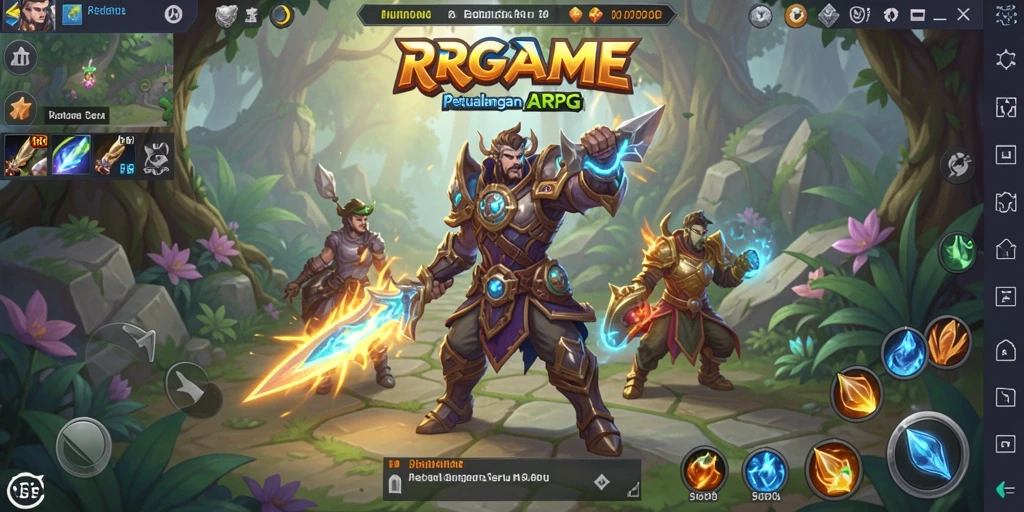Screenshot RPGAME yang menampilkan aksi pertempuran seru dalam gameplay ARPG.