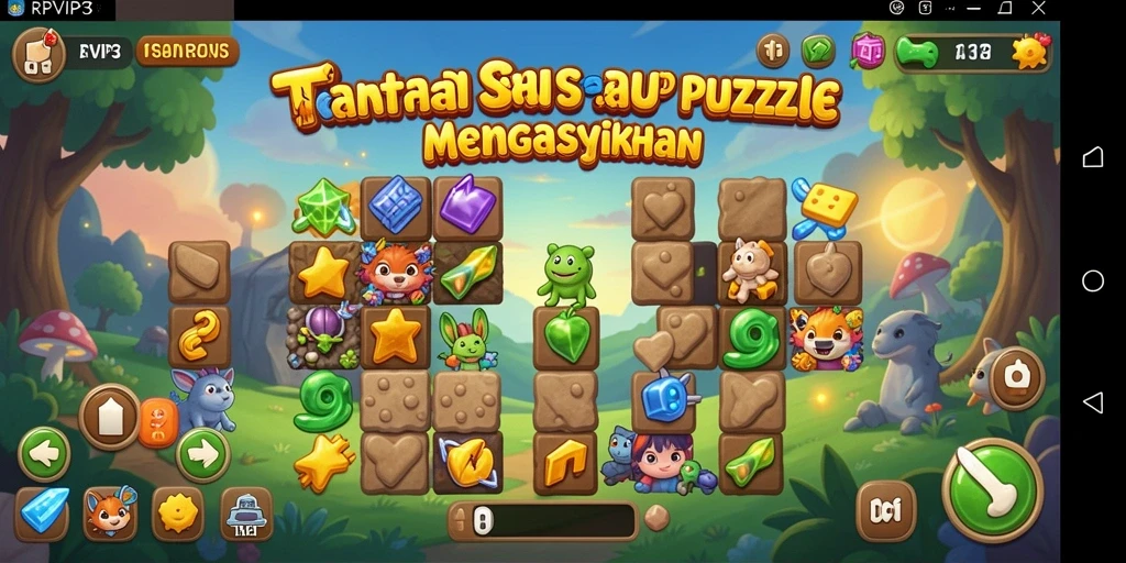 Screenshot RPVIP3 menampilkan gameplay puzzle yang seru.