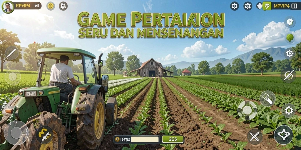 Screenshot yang menampilkan gameplay pertanian yang seru dan interaktif.