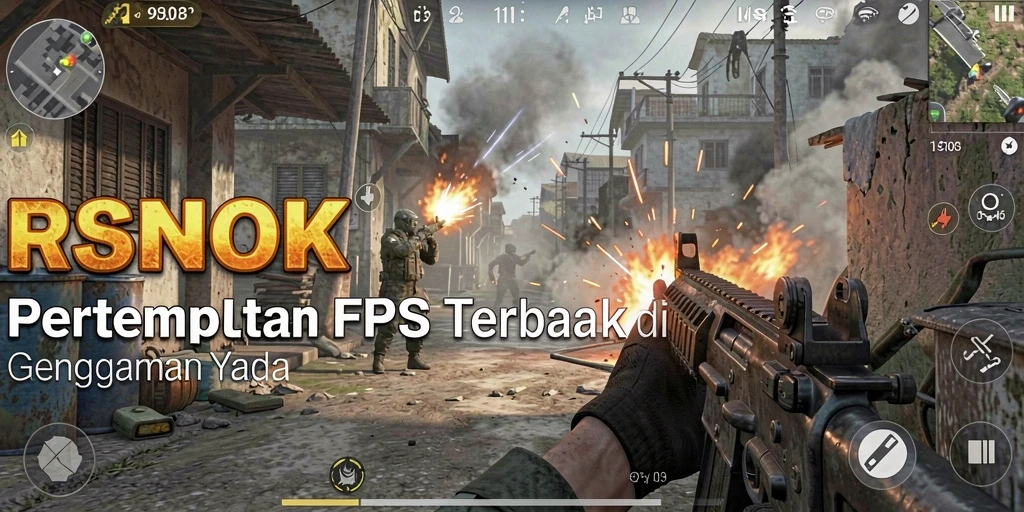 Screenshot RSNOK menampilkan aksi tembak-menembak yang mendebarkan.