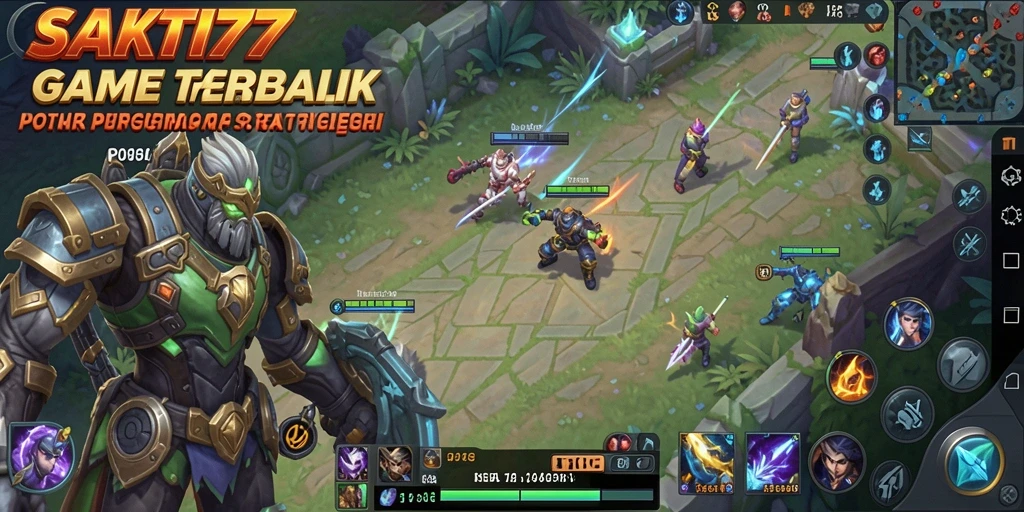 Screenshot tampilan gameplay menarik dari SAKTI77 dengan aksi MOBA.