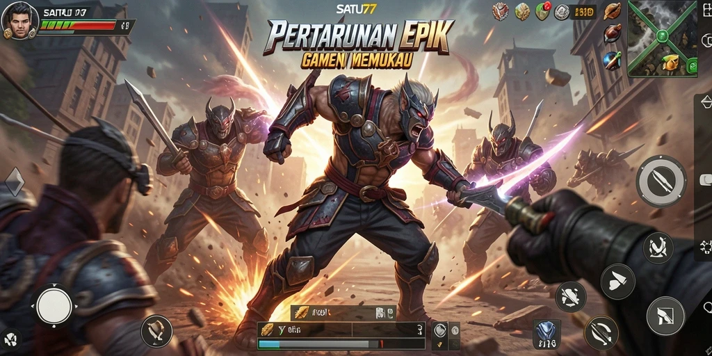 Screenshot SATU77 menampilkan aksi pertarungan seru dan grafik menawan.