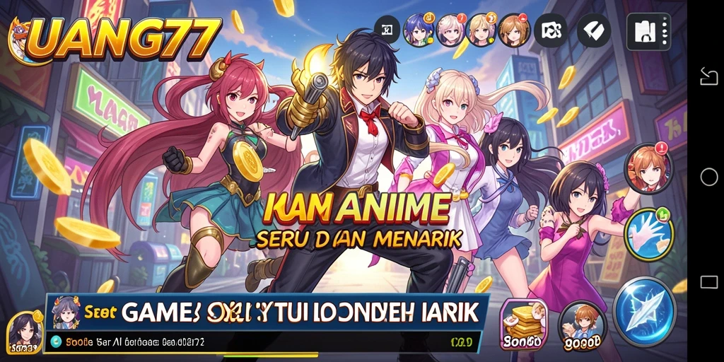 Tampilan gameplay UANG77 yang penuh warna dan dinamis.