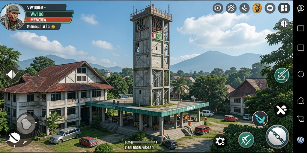 Tampilan menarik dari gameplay menara pertahanan di VW108.