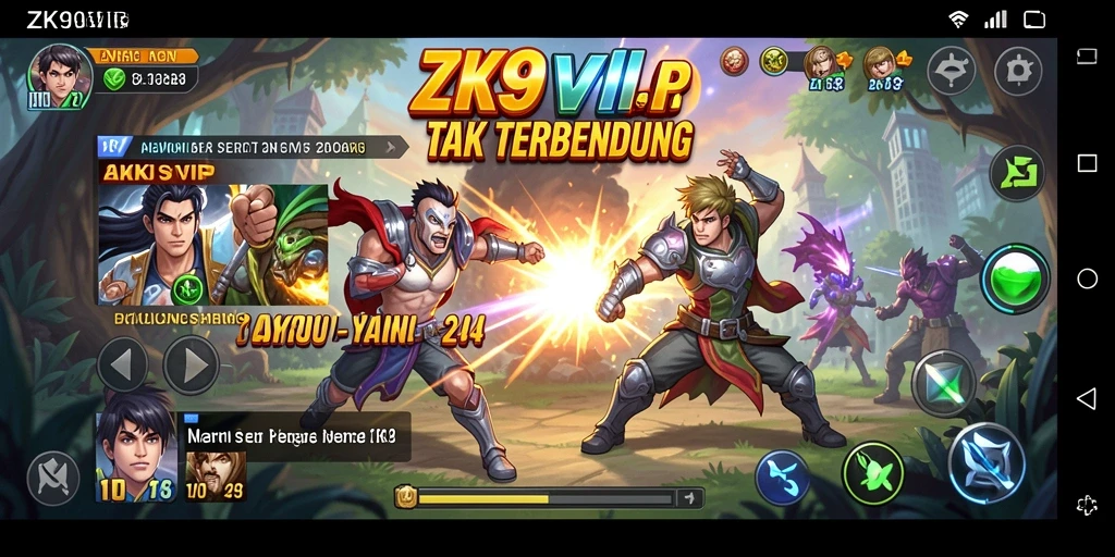 Tampilan gameplay ZK9VIP dengan aksi pertarungan yang mendebarkan.
